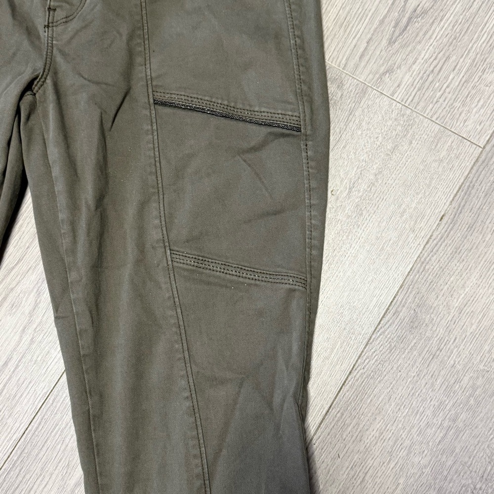 White House Black Market Olive Green Mid Rise Zippered  Pants Size 8 - Picture 4 of 10